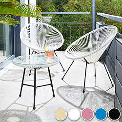 Tectake Ensemble table et chaises de jardin Santana - bleu