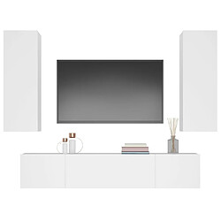 Acheter Maison Chic Ensemble de meubles TV 4 pcs | Banc TV Moderne pour salon | Meuble de Rangement - Blanc Bois d'ingénierie -MN41159