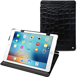 Housse cuir Apple iPad Pro 9.7' (2016) - Rabat horizontal - Crocodile nero ( Noir / Black) - NOREVE