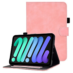 Etui en PU + TPU avec porte-cartes et support rose pour votre Apple iPad mini (2021)