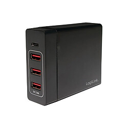 LogiLink Boîtier de chargement USB, 4 ports, 65 watt, noir ()