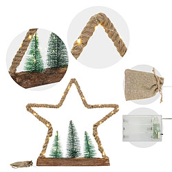 Acheter Ecd Germany Étoile de Noël en jute avec éclairage LED 3 sapins petit sac en jute 45 LED