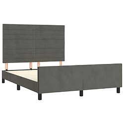 Acheter Maison Chic Lit adulte - Cadre Structure de lit avec tête de lit Contemporain Gris foncé 140x200 cm Velours -MN26747