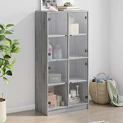 vidaXL Buffet haut avec portes gris sonoma 68x37x142cm bois ingénierie