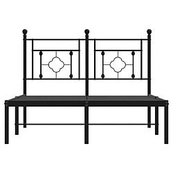 Maison Chic Cadre/structure de lit métal et tête de lit pour adulte - Lit Moderne Chambre noir 120x200 cm -MN39126 pas cher