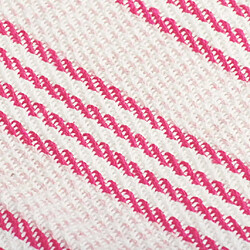 vidaXL Couverture coton à rayures 220x250 cm Rose et Blanc pas cher