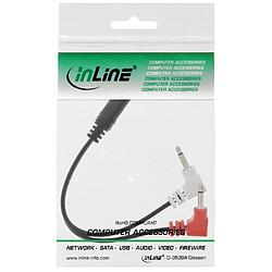 Câble pour casque d'écoute audio InLine® Audio, 2x 3,5 mm M à 3,5 mm F 3 broches, 0,15 m