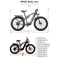 Avis Vélo électrique de montagne Shengmilo MX05 26 pouces gros pneus 500 W moteur Bafang 42 km/h vitesse