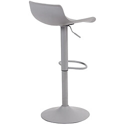 Acheter Decoshop26 Tabouret de bar x1 avec repose-pieds hauteur réglable desing moderne en plastique gris et métal gris 10_0004535