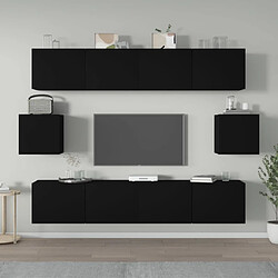 vidaXL Ensemble de meubles TV 6 pcs Noir Bois d'ingénierie