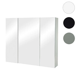 Mendler Armoire à glace HWC-B19b, armoire de salle de bain suspendue, 6 étagères brillant MVG-certifié 70x80x16cm ~ gris