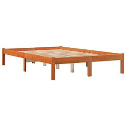 Vidaxl Cadre de lit cire marron 120x190 cm bois de pin massif