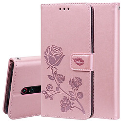 Wewoo Housse Coque Etui en cuir avec rabat horizontal gaufré rose fentes pour cartes et porte-cartes Xiaomi Redmi K20 / K20 Pro or