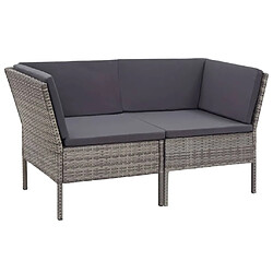 Avis Maison Chic Salon de jardin 6 pcs + coussins - Mobilier/Meubles de jardin - Table et chaises d'extérieur Résine tressée Gris -MN46174