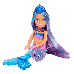 Mattel Mermaid Power Poupée Chelsea Sirène avec 2 animaux