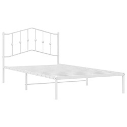 Acheter Maison Chic Lit adulte - Cadre de lit métal avec tête de lit pour chambre blanc 107x203 cm -MN77814