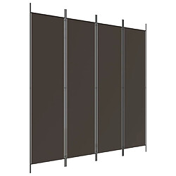 vidaXL Cloison de séparation 4 panneaux Marron 200x200 cm Tissu