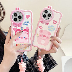 GUPBOO Étui pour iPhoneXR Coque de portable fun cochon rose fleur pour femme