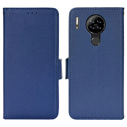 Etui en PU texture litchi, magnétique avec support, bleu foncé pour votre Blackview A80/A80S