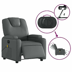 Maison Chic Fauteuil Relax pour salon, Fauteuil de massage inclinable électrique gris similicuir -GKD54389 pas cher