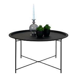 Mes Table basse ronde 75x75x43 cm en métal noir