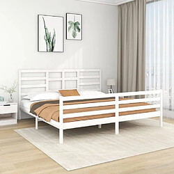 Maison Chic Lit adulte - Lit simple Cadre de lit,Structure du lit Contemporain Blanc Bois massif 200x200 cm -MN37542