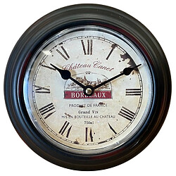 Avis L'Héritier Du Temps Horloge Murale en Fer Noir avec Vitre en Plexiglass Pendule de Cuisine Chateau Canet Bordeaux 4x21x21cm