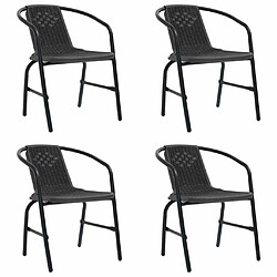 Maison Chic Lot de 4 Chaises de jardin,Fauteuil d'extérieur Rotin plastique et acier 110 kg -MN80597