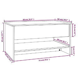 vidaXL Table basse Chêne sonoma 80x50x40 cm Bois d'ingénierie pas cher