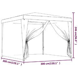 vidaXL Tente de fête avec 4 parois latérales en maille Vert 3x3 m PEHD pas cher