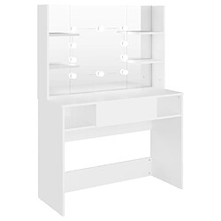 vidaXL Table de maquillage avec éclairage LED 100x40x135 cm MDF Blanc