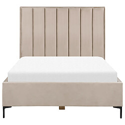 Acheter Beliani Lit avec coffre en velours taupe 140 x 200 cm SEZANNE