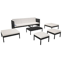 Avis Maison Chic Salon de jardin 6 pcs + coussins - Mobilier/Meubles de jardin - Table et chaises d'extérieur Résine tressée Noir -MN81950