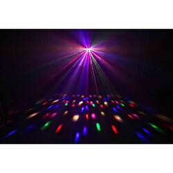 Beamz Magic 1 Derby Stroboscope / Jeu de lumière UV - 9x LED couleur - 7 canaux DMX - Noir