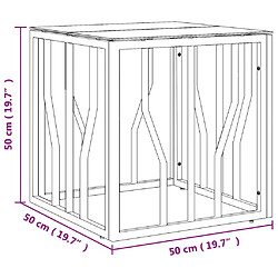 vidaXL Table basse doré 50x50x50 cm acier inoxydable et verre pas cher