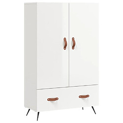 vidaXL Buffet haut blanc brillant 69,5x31x115 cm bois d'ingénierie