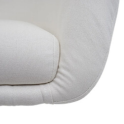 Mendler Chaise de salle à manger HWC-F19, chaise de cuisine chaise pivotante fauteuil lounge ~ tissu crème-blanc pas cher