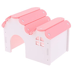 Hamster Hideout House Nid d'exercice en bois pour cabane Chinchilla rose