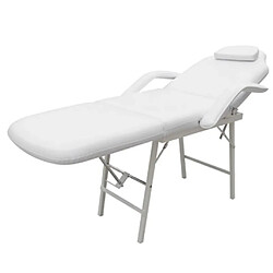 vidaXL Fauteuil de massage pour traitement facial Simili-cuir Blanc