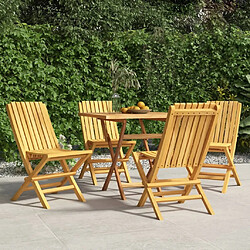 Maison Chic Lot de 4 Chaises de jardin,Fauteuil d'extérieur pliantes 47x47x89 cm bois massif teck -MN67499