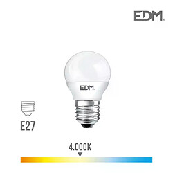 Edm Ampoule LED E27 5W Ronde équivalent à 35W - Blanc Naturel 4000K