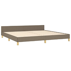 Maison Chic Cadre/structure de lit avec tête de lit pour adulte - Lit Moderne Chambre Taupe 200x200 cm Tissu -MN59629 pas cher