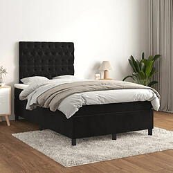 Avis Maison Chic Lit adulte- Lit + matelas,Sommier à lattes de lit avec matelas noir 120x190 cm velours -GKD70256