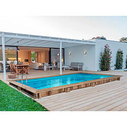 Avis Habitat Et Jardin Piscine bois rectangle Tobago - 6.20 x 3.00 x 1.31 m + Pompe à chaleur - Puissance 6.1 kW