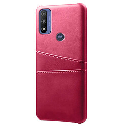 Coque en TPU + PU avec porte-cartes rose pour votre Motorola G Pure