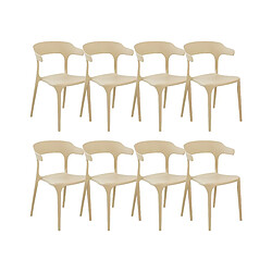 Beliani Lot de 8 chaises GUBBIO Matière synthétique Beige sable