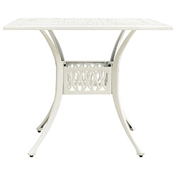 vidaXL Table de jardin Blanc 90x90x73 cm Aluminium coulé