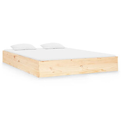 vidaXL Cadre de lit sans matelas bois massif 135x190 cm