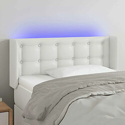 Maison Chic Tête de lit scandinave à LED,meuble de chambre Blanc 103x16x78/88 cm Similicuir -MN21163