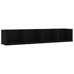 Maison Chic Étagère murale flottante,Etagère de rangement à CD Noir 100x18x18 cm Aggloméré -MN56288